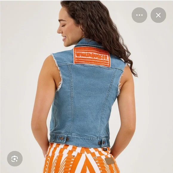 WRANGLER X WHATABURGER WOMEN'S CUT-OFF VEST - Picture 7 of 10